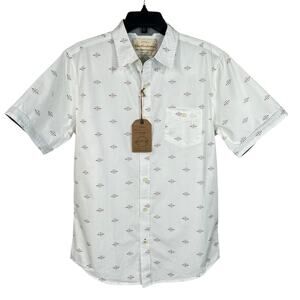 Original Weatherproof Vintage Medium Mens Shirt Button-Up Short Sleeve Pocket